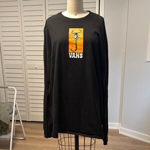 Men’s Vans Black Long Sleeve Tee with Graphic Design — Size XXL